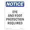 Signmission OSHA Sign, Eye And Foot Protection Required, 14in X 10in Plastic, 10" W, 14" H, Portrait OS-NS-P-1014-V-12308 - alternate 1